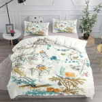 Lilleline ja linnuline tekikott komplekt King Queen Double Full Twin Single Suurus Tekikott Padjap&uuml;&uuml;r Voodipesu komplekt 140x210cm
