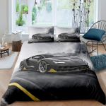 V&otilde;idus&otilde;iduauto tekikott komplekt Kuninganna suurus 3D Auto tr&uuml;kiga voodipesu komplekt Stiilne dekoratsioon Poiste spordikatte tekk Kiirus Spordiauto tekikott komplekt 140x200cm 3pcs