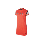 Nike Sportswear &Uuml;leni Veniv V&otilde;rk &uuml;mmarguse kaelusega Vabaaja Mugav L&uuml;hikeste varrukatega Kleit Naiste Kleidid Oranž CK9559-850 M
