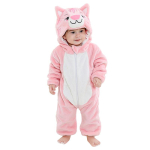 MICHLEY Loomakujuline flanellist &uuml;likond-romper beebidele 120 (Height 100-110cm) pink