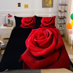 3D roosi voodipesukomplekt naiste paarile tekikott padjap&uuml;&uuml;r 2/3 tk King Queen voodi t&auml;issuuruses kate kingitus kodutekstiil EU Single 135x200cm