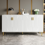 Buffet - MUVOE - Unikaalne disain - Valge - Kuldne - 152x40x75 cm valge