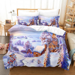 J&otilde;uluvoodipesukomplekt Uisutav R&otilde;&otilde;msameelne Lumememm J&otilde;ulupuu R&otilde;&otilde;msameelne Kaunistatud Lumekristallid Dekoratiivne Voodipesukomplekt Padjap&uuml;&uuml;ridega EU Single 135x200cm