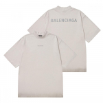 Balenciaga 764235 Tqvn1 9016 Tagak&uuml;ljel Logotr&uuml;kiga Meeste L&uuml;hikeste Varrukatega T-s&auml;rk 764235 TQVN1 9016 (L)