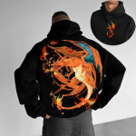Pok&eacute;mon Charizard Kahepoolse tr&uuml;kiga kapuutsiga pusa meestele naistele 2025 S&uuml;gis/Talv Uus Y2K Harajuku Suur suurus Vabaaja dressipluus S
