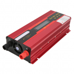 Punane toiteinverter DC12V 24V sisendiga pistikupesadesse 3000W tippv&otilde;imsus 8 kaitset LCD-ekraaniga