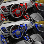 For KIA Forte 2009-2016 Interior Central Control Panel Door Handle 3D/5D Carbon Fiber Stickers Decals Car styling Accessorie Style A