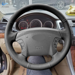 Perforeeritud nahkkate Hyundai Sonata Azera 2005 2006 2007 2008 2009 2010 jaoks Kia Carensi roolikatte trimmile