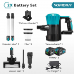YOFIDRA harjadeta 1800W tolmuimeja 30KPa 1,5L kaasaskantav v&otilde;imas imemisv&otilde;imega kodupuhastusvahend Makita 18V aku jaoks 2xBattety-EU Plug