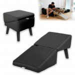 2-in-1 muudetav puidust koduastmepink koertele, koertele m&otilde;eldud kaldtee-trepp, koera kaldtee-ottoman, kokkupandav libisemiskindel jagatud ottoman koertele must