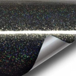 Gloss Rainbow Black Metallic Sparkle Vinyl Adhesive Wrap (1ft x 5ft)