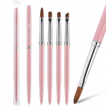 JASSINS Nail Clean Up Brushes,4PCS Gel Polish Nail Brushes Manicure Tools,For Nail Art Design Pen Painting DIY and Cleaning Nail Polish Mistakes on roosa