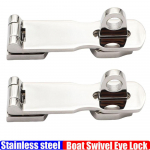Door Latch Lock Marine Boat Yacht Latch Buckle Hasp Sliding Swivel Eye Locking Hasp latch- Hardware Door Bolt Boat Accessories 2PCS