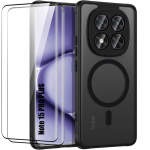 Coque + 2 Verres Tremp&eacute;s pour Xiaomi Redmi Note 15 Pro Plus 5G - avec Cercle Magn&eacute;tique - Noir