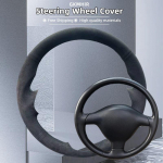 ization Car Steering Wheel Cover For Volkswagen VW Golf 4 Passat B5 Seat Leon Polo 1996-2003 Hand Sewing Suede Accessories Blue Thread