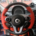 Hand-stitch black Leather car Steering Wheel Cover For Mercedes Benz Smart Fortwo Forfour 2009- auto parts style 1
