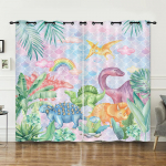 Kardin Koomiks Dinosaurus Illustratsioon Kardin Digitaaltr&uuml;kk Pimenduskardin Ilma Puurimiseta 2pcs*97cm*114cm*2