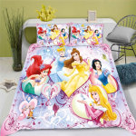 Disney printsessi seeria 100% pol&uuml;ester voodipesukomplekt Tekikott Kodu jaoks 3-osaline komplekt 1 tekikate Anime armas tr&uuml;kitud multikas AU Double(180*210cm)3pcs