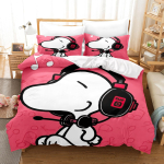 Snoopy Kodu Voodipesu Komplekt Tekikott Tekikotid 3-osaline Komplekt 1 Tekikott Sobib Lastele Ja T&auml;iskasvanutele EU Single(135*200cm)3pcs black
