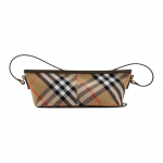 Burberry ruuduline kulunud metallikdetailidega puuvillasegu miniristkorralik k&auml;ekott naistele Beež 80952961 Basic Set (Bag+Dust Bag)