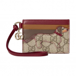 Gucci GG Supreme Logo koerakujuline l&otilde;uendiga kaardihoidja naiste aksessuaarid beež tumepruun 847402-FAE8K-9888 Basic Set (Bag+Dust Bag)