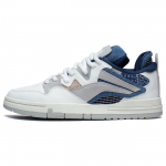 Li Ning Wave PRO Synthetic Leather Slip Resistant Abrasion Resistant Low top Skateboard Shoes Men's White Gray Blue AECT009-3