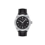 TISSOT PR100 Kollektsioon Kvartsmehhanismiga Meeste Kell Kell 42mm Must sihver Roostevabast terasest korpus Nahast rihm T101.610.16.051.00 Black Strap