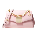 Michael Kors Lita Keti-klapiga Kuldse pandlaga Nahast &Otilde;la-Crossbody kott V&auml;ikesed Naiste kotid Kirsipuu&otilde;ie-roosa 35T0GXPC1O-POWDER-BLUSH Basic Set (Bag+Dust Bag)