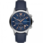 Emporio Armani Ajalooline Kollektsioon Sinine Nahast Meeste Kvarts Kronograaf AR11216 sinine