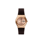 SWATCH Unisex 33mm Kollane k&auml;ekell YLG701 YLG701 Brown Strap