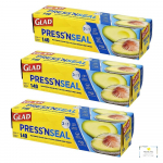 GLAD Seal Mitmeotstarbeline toiduainete s&auml;ilituskile 140 x Originaalkaart kaasas Press'n (30cm 43.4m) 3-pakk + valge