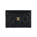 Chanel Classic Teemantmustriga Karedast Nahast Kaardihoidja Naiste Aksessuaarid Must A31510-Y01864-C3906 Basic Set (Bag+Dust Bag)