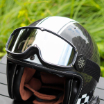 Popular online celebrity Prince motorcycle goggles, Harley retro helmet goggles, outdoor riding wind and sand protection glasses Black frame silver piece white