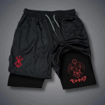 Berserk Tumedad L&uuml;hikesed P&uuml;ksid Kahekihilised P&uuml;ksid Poks Muay Thai Kickboxing Treening Jaapani Joonisfilm Animatsioon 3D Prindiga J&otilde;usaal Sport Treenimine Fitness Cosplay Unisex S