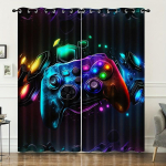 M&auml;nguriiulid Kardinad Lasteaed M&auml;ngur Videom&auml;ngud Kardinakomplekt Poistele Kaasaegne M&auml;ngukontrolleri Kangas Kardin Roheline M&auml;ngur 2 tk 100W130H(CM)40x51in&Grommet Top