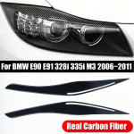 2TK esitulede kate Esitulelatern silmalaud Kulmude trimmi ABS jaoks BMW E90 E91 328i 335i 2009-2012 must s&uuml;sinikkiud CHINA