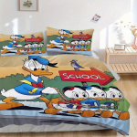 3 tk Multikas Donald Ducki Pere seiklus voodipesukomplekt, Sisaldab 1 tekikotti ja 2 padjap&uuml;&uuml;ri, Ilma t&auml;idiseta, Pehme ja mugav kodu 135x200cm