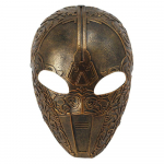 H&auml;mmastav vaskne ja h&otilde;bedane biokeemilise s&otilde;duri mask, t&auml;iuslik Halloween'i kost&uuml;&uuml;mideks Bronze Mask