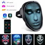 Bluetoothi APP-i juhtimisega nutikad LED-n&auml;omaskid Programmeeritavad n&auml;gu muutvad helendavad maskid Peoekraaniga LED-valgustusega riietumiskomplekt