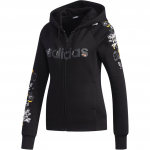 Adidas Neo Spordi elustiili kollektsioon, Fliisvoodriga mugavad kapuutsiga pikkade varrukatega jakid ja mantlid Naiste Must FH9332 160/84A/S