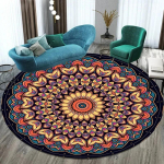 V&auml;rviline boheemlaslik mandala &uuml;mmargune magamistoa tooli p&otilde;randamatt - Jooga meditatsioonivaip vaibad elutuppa 120cm