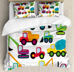 Ehituss&otilde;idukid Poistele Ekskavaator Tekikate Kollane Traktori Voodipesukomplekt Teismelistele Lapsele Vana retroauto Teematoa sisustus 135x200cm
