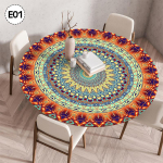 Mandala Prindiga &Uuml;mmargune Lauakate Mittepestav, Veekindel, &Otilde;likindel, Tolmukindel, Elastne Bohemia Laudlina Kodu Dekoreerimiseks 70cm blue