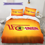 1. FC Union Berlin Muster Voodipesukomplekt Tekikate Padjap&uuml;&uuml;r Kodukaunistus Kingitus (1 * tekikott + 2 * padjap&uuml;&uuml;ri, ilma s&uuml;damikuta) 135x200cm