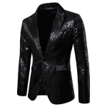 Meeste kuldne l&auml;ikiv peo&uuml;likond Stage Singer Wedding Groom Jacket Master Coat XXL must