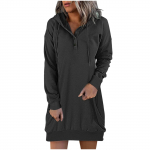 Naiste Kleidid Pikkade Varrukatega Pingutusn&ouml;&ouml;riga Pullover Top Kleit Vabaaja Huppar Pullover Kleit Kleidid S must