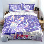 Kohandatava nimega Armas Pokemon Sylveoniga Tr&uuml;kitud Voodipesukomplekt 1 Tekikott 2 Padjap&uuml;&uuml;ri Poistele T&uuml;drukutele Lastele Luksuslikud Kingitused Mitu Suurust EU Twin 135X200cm