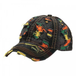 Reguleeritav rebitud teksist pesapallim&uuml;ts P&auml;ikesekaitse P&auml;ikesekaitsekreem Unisex Retro nokats Mitmek&uuml;lgne Hip-hop Kulumisj&auml;lgedega V&auml;rviline Keps must