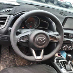 Nahk Mazda CX-5 CX5 2017-2024 CX-4 CX4 2018- jaoks K&auml;sitsi &otilde;mmeldav Auto roolikattekate Interj&ouml;&ouml;ri auto lisatarvikud 3 gray