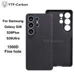 YTF-carbon Luksuslik ehtne Kevlar kate Samsung Galaxy S26 Ultra/S26Plus/S26 jaoks, Aramidkiud MagSafe magnetkate Galaxy S26 Ultra black